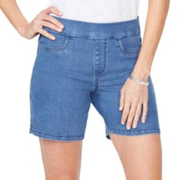 Pull-On Stretch Denim Shorts by NYDJ Size 4 - Picture 1 of 7